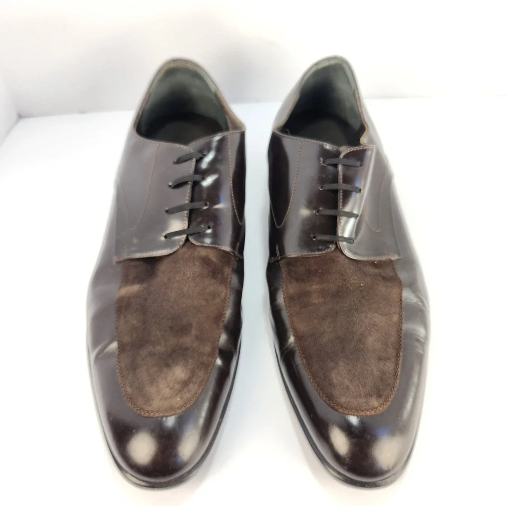 Moreschi Italy Brown Leather Suede Derby Dress Classic Shoes Men's Size 9.5